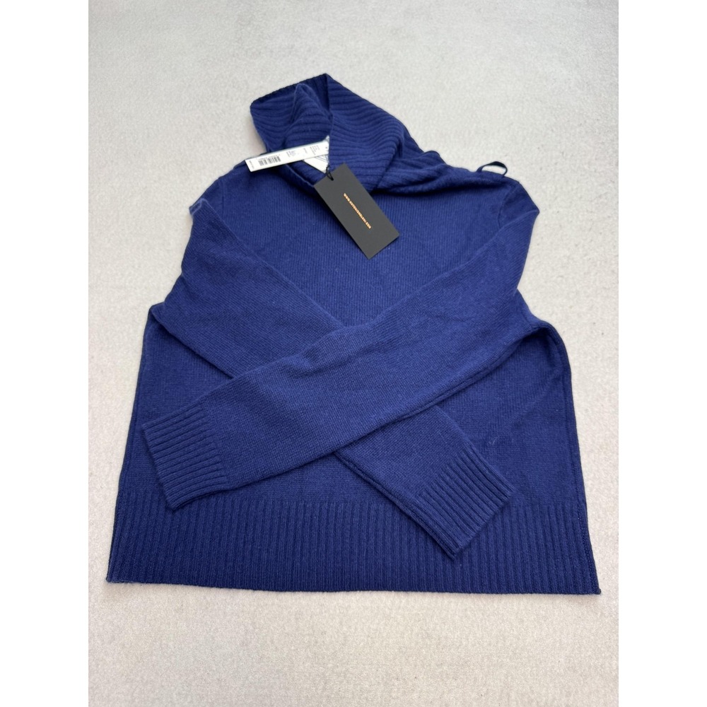 Antonio Melani Amelia Sweater Women's Large Deep Navy 100% Cashmere Cowl Neck - Picture 2 of 8